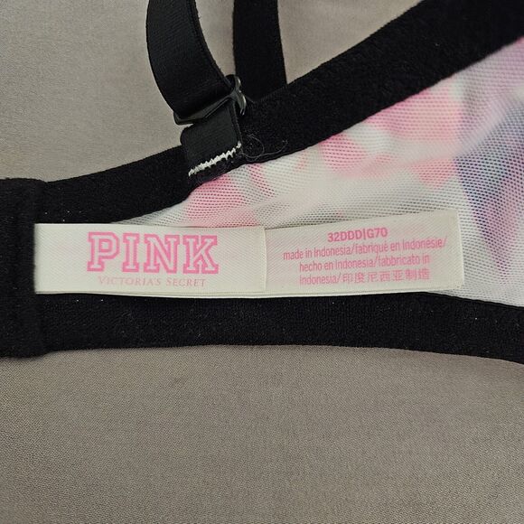 Pink Victoria’s Secret Wear Everywhere Push Up Bra Tropical Floral 32 DDD Beachy - Picture 5 of 11